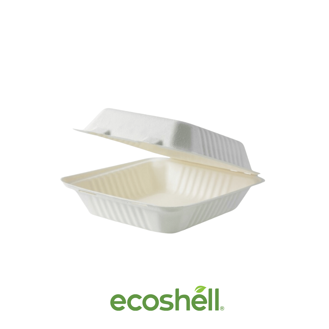 Contenedor 48 Oz Compostable Caña de azúcar biodegradable ♻️ Alternativa sin plástico ni contaminantes