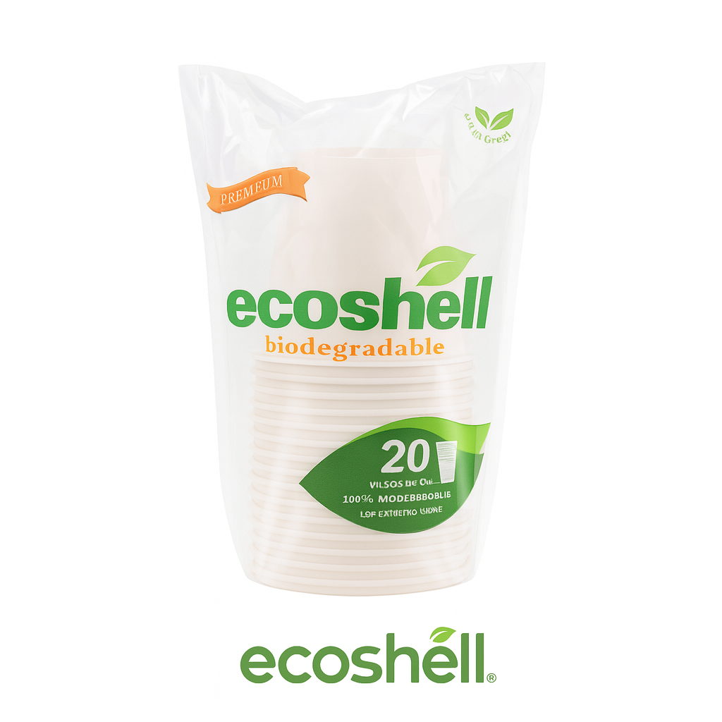 Vaso Compostable 12 oz Ecoshell - Biodegradable de Fécula de Maíz