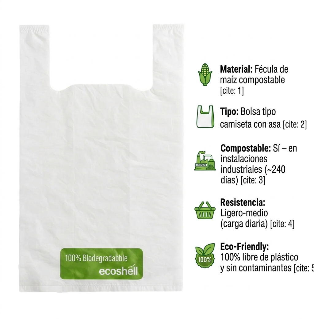 Bolsa Camiseta Compostable – 100% Eco-Friendly