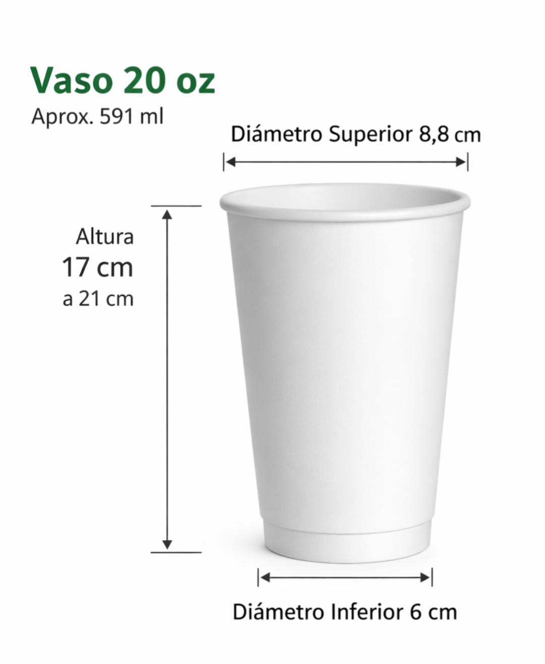 Vaso Para Café 20 Oz Compostable