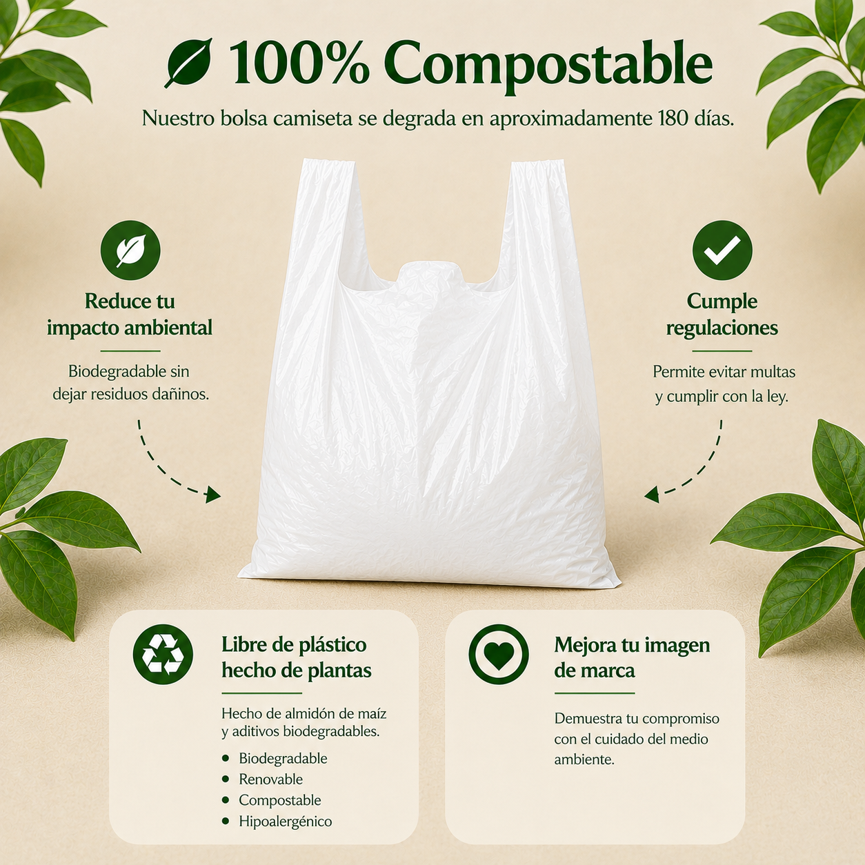 Bolsa Camiseta Compostable