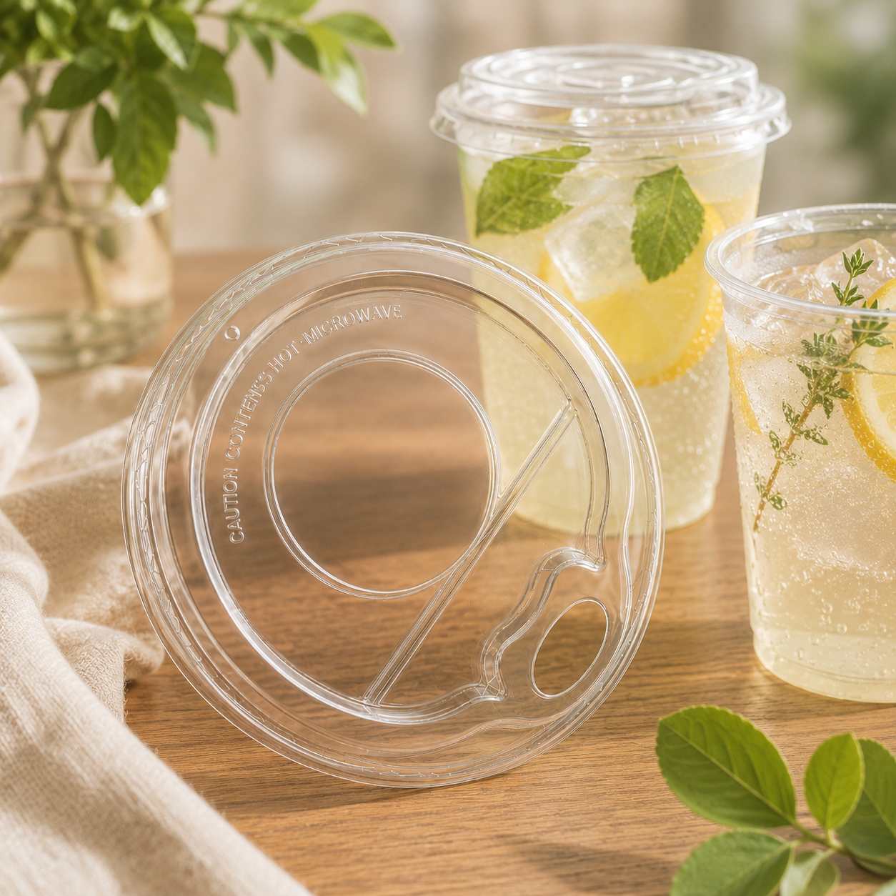 Tapa Transparente con Boquilla PLA para Vasos 12 y 20 oz