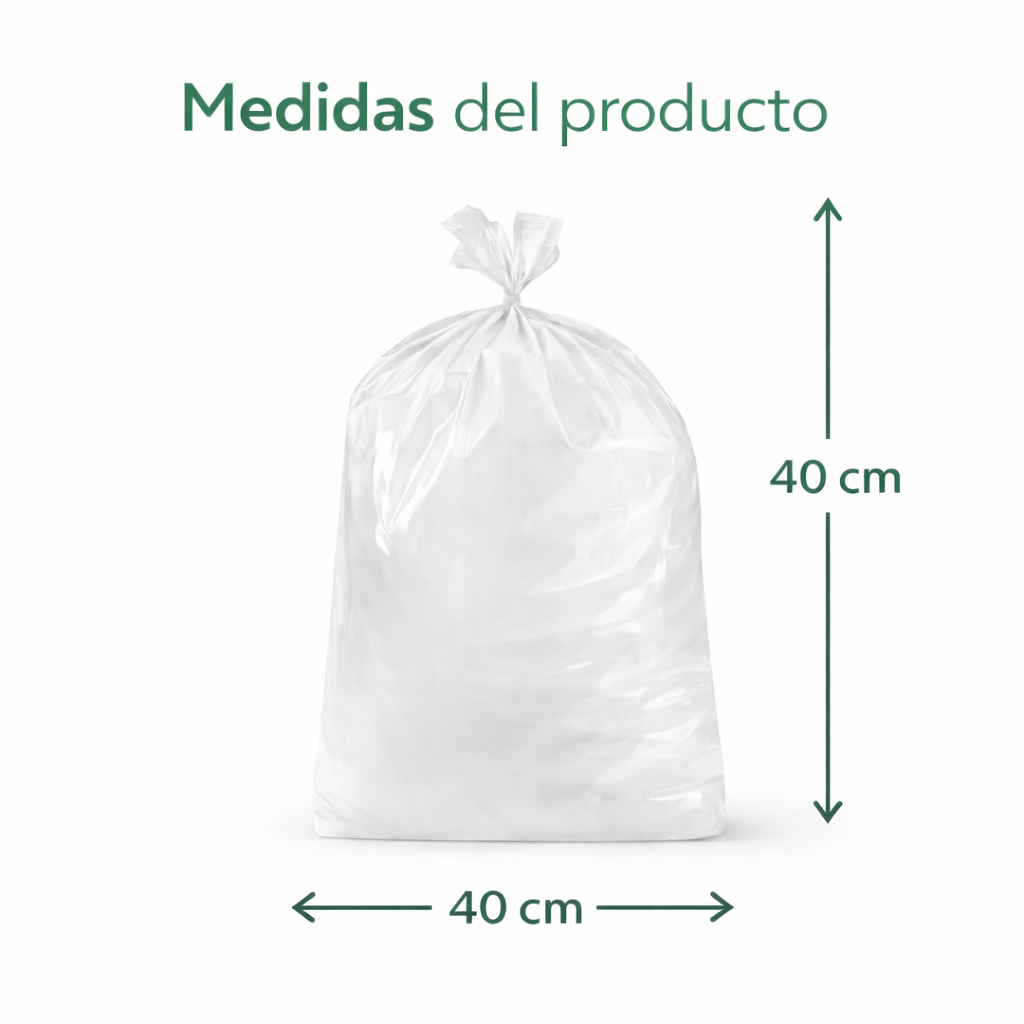 Bolsa Fecula Maiz Transparente 40x40cm Compostable
