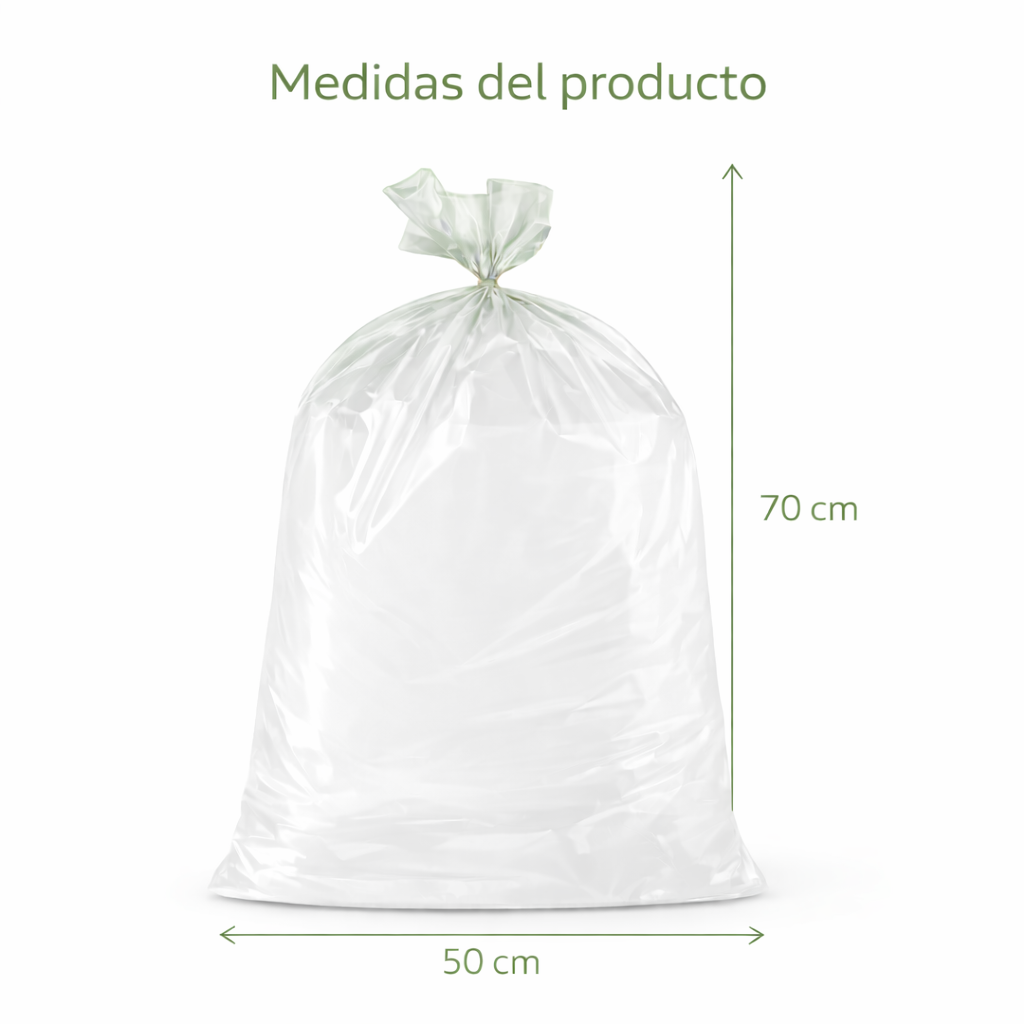 Bolsa De Basura Transpatente 50x70cm Compostable