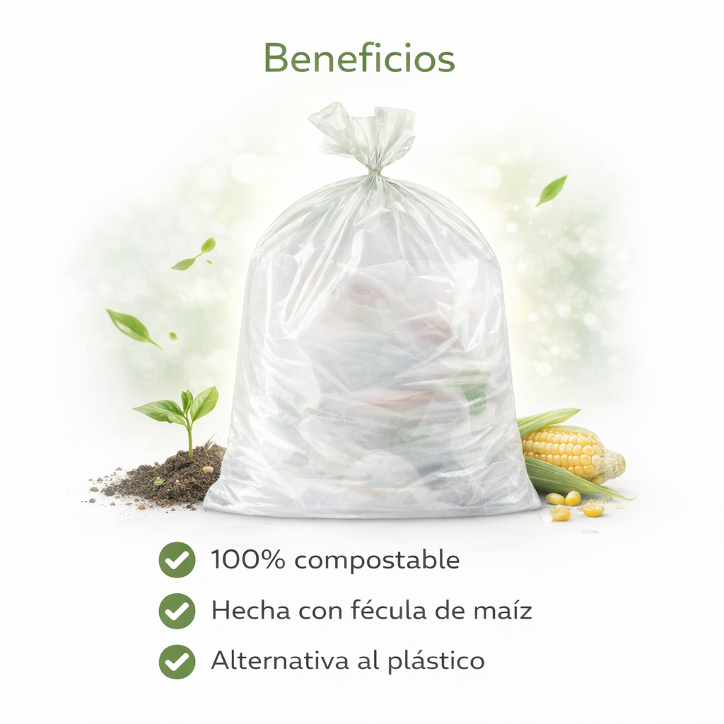 Bolsa De Basura Transpatente 50x70cm Compostable