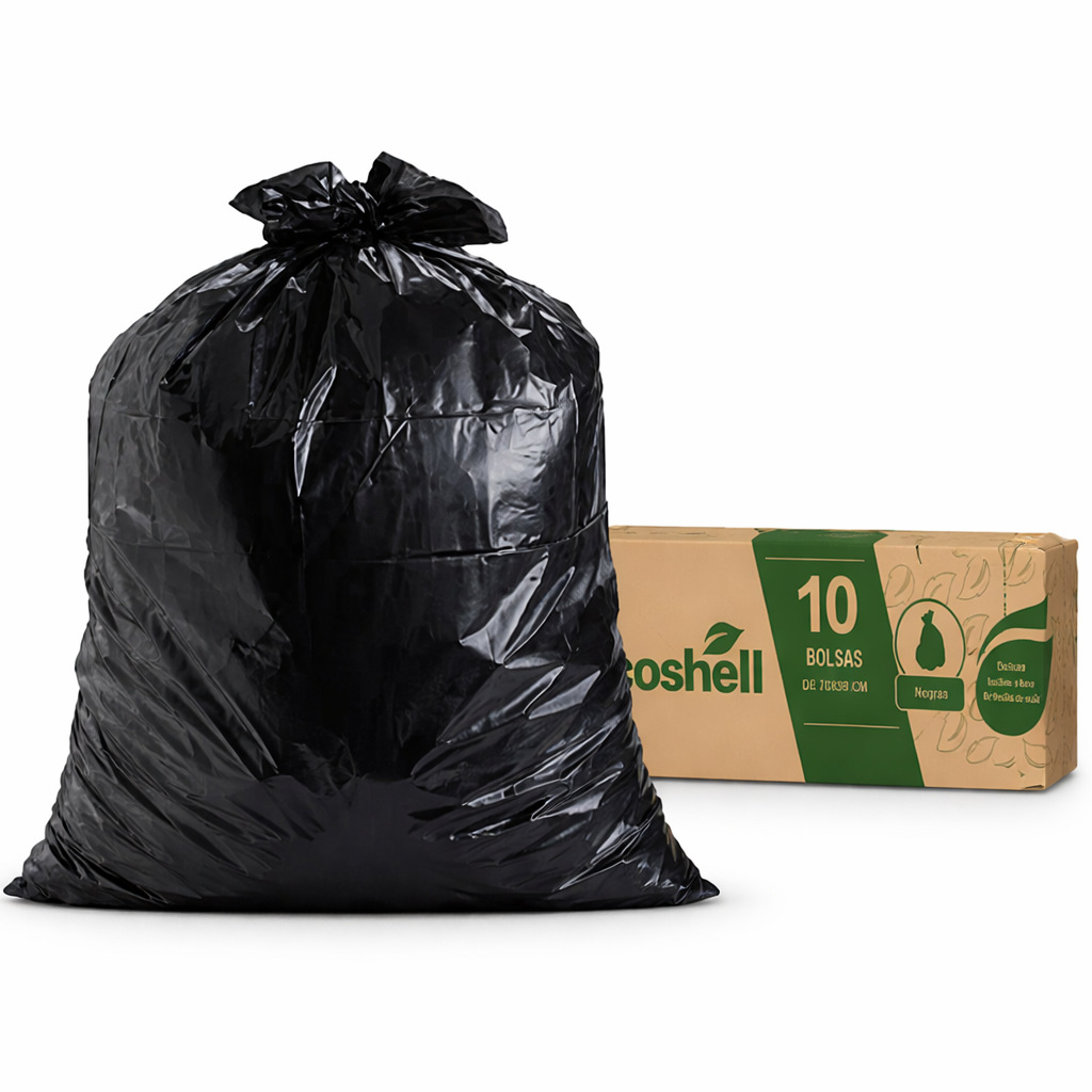 Bolsa De Basura 70x90cm Compostable (Negra)