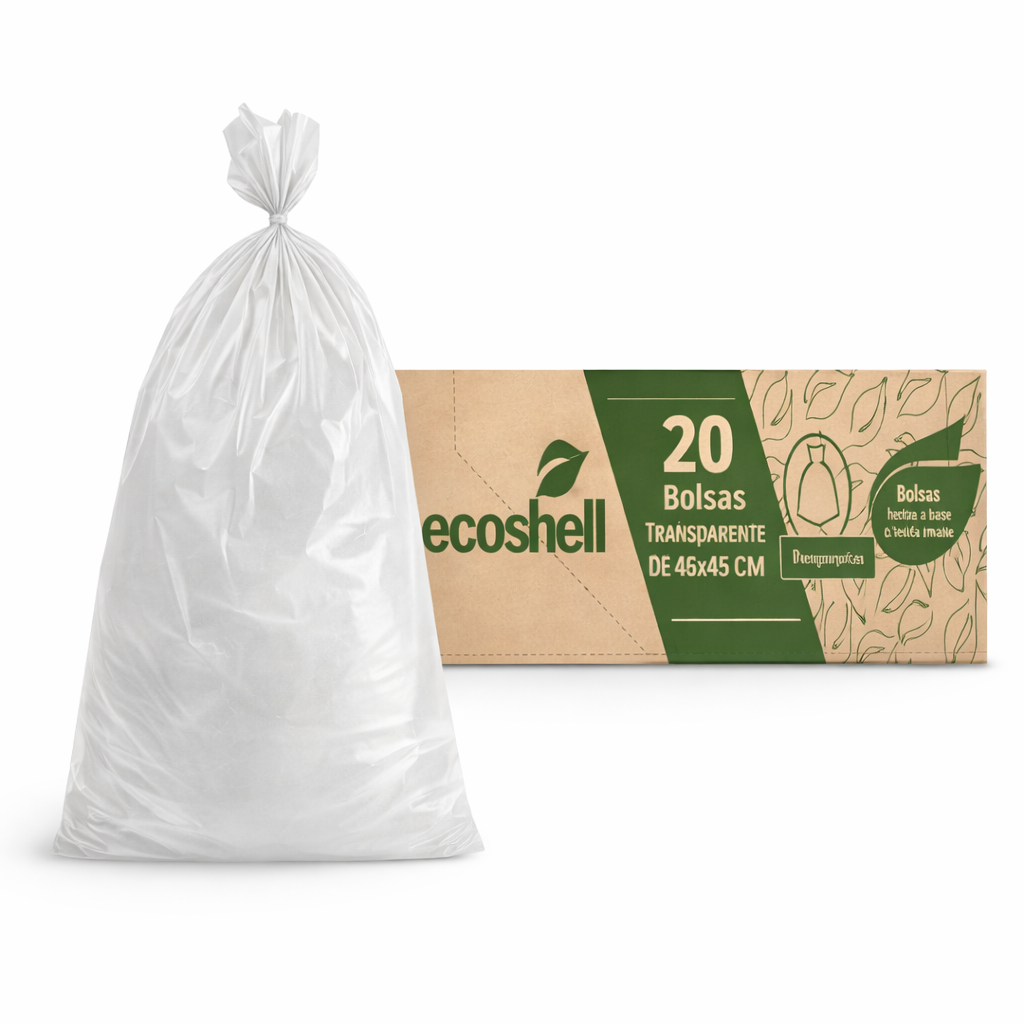 Bolsa Compostable Transparente 45×45 cm de Fécula de Maíz