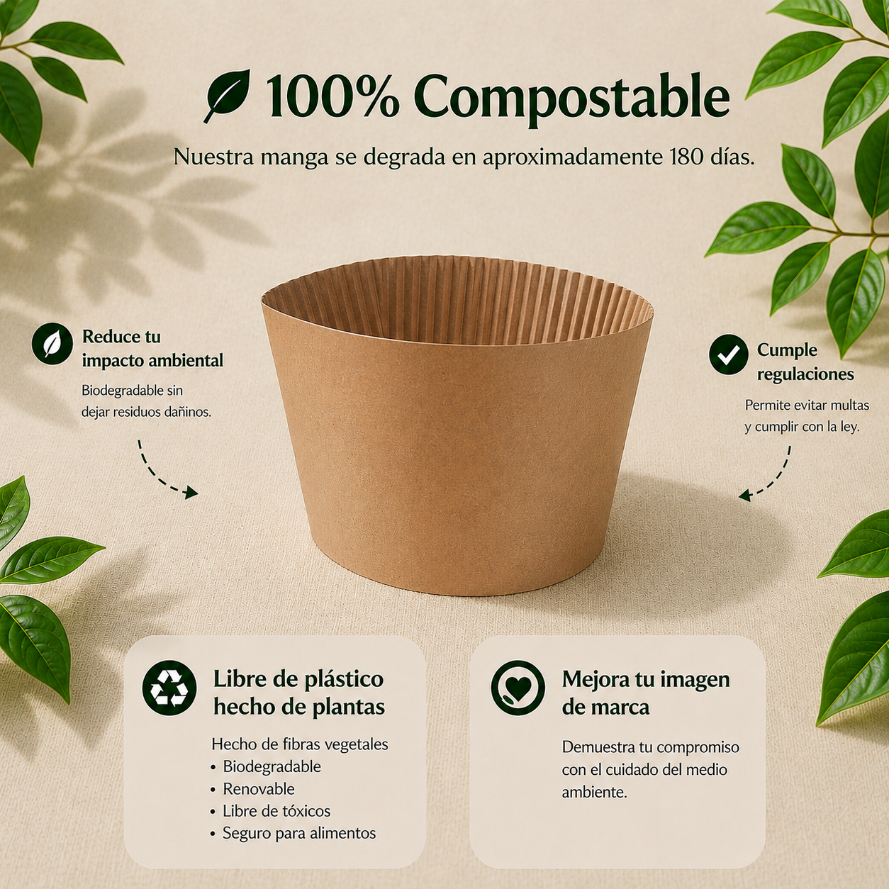 Manga Térmica Para Vaso De Café Compostable