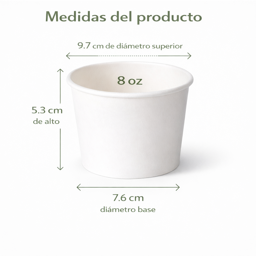 Paper Bowl 8 Oz Compostable