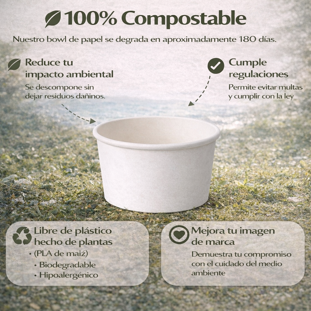 Paper Bowl 8 Oz Compostable