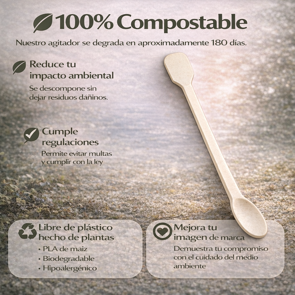 Agitador Compostable