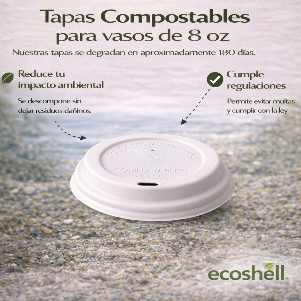 Tapa Vaso Para Café 8 Oz Compostable