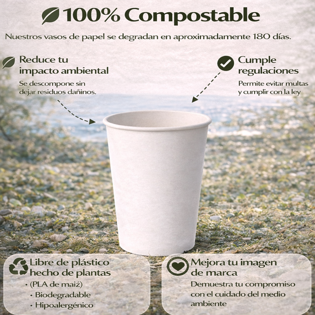 Vaso Para Café 16 Oz Compostable