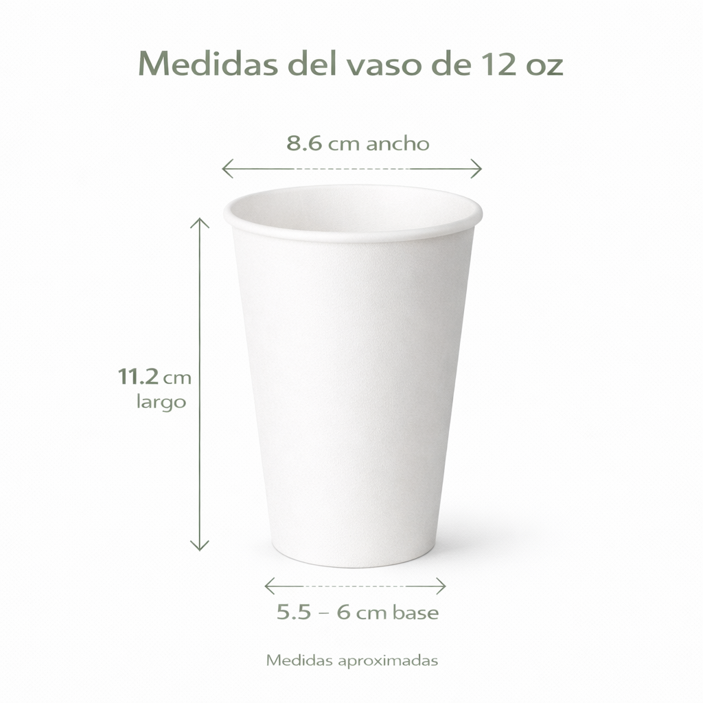 Vaso Para Café 12 Oz Compostable