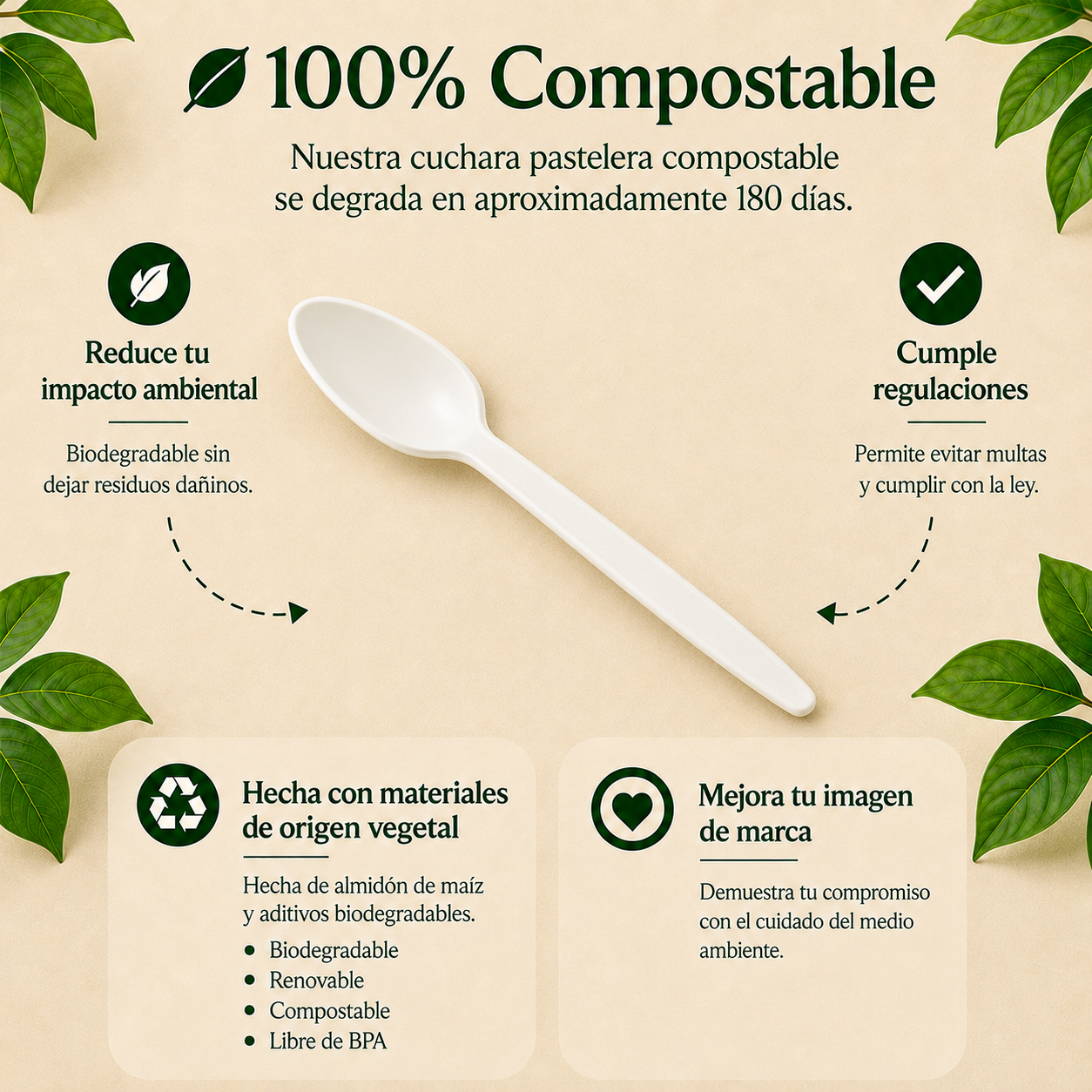 Cuchara Pastelera Compostable