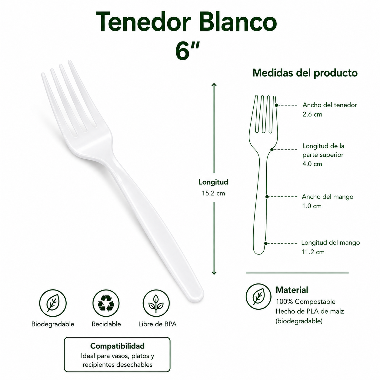 TENEDOR CPLA 6' A GRANEL