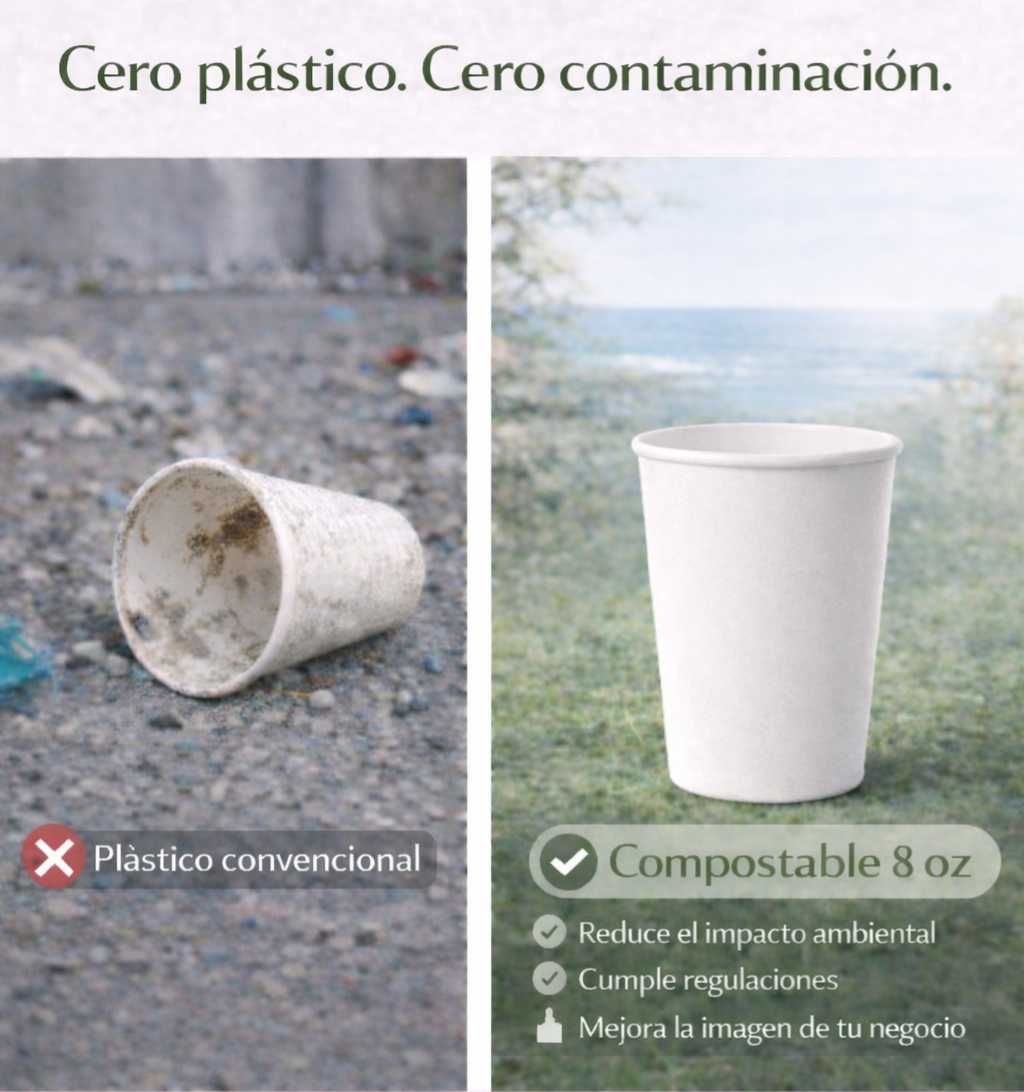 Vaso Para Café 8 Oz Compostable