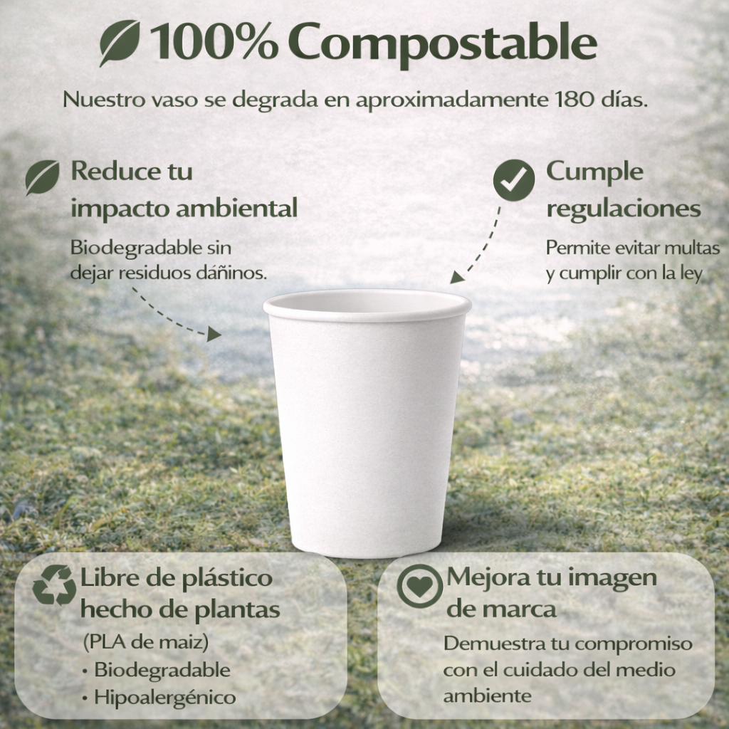 Vaso Para Café 8 Oz Compostable