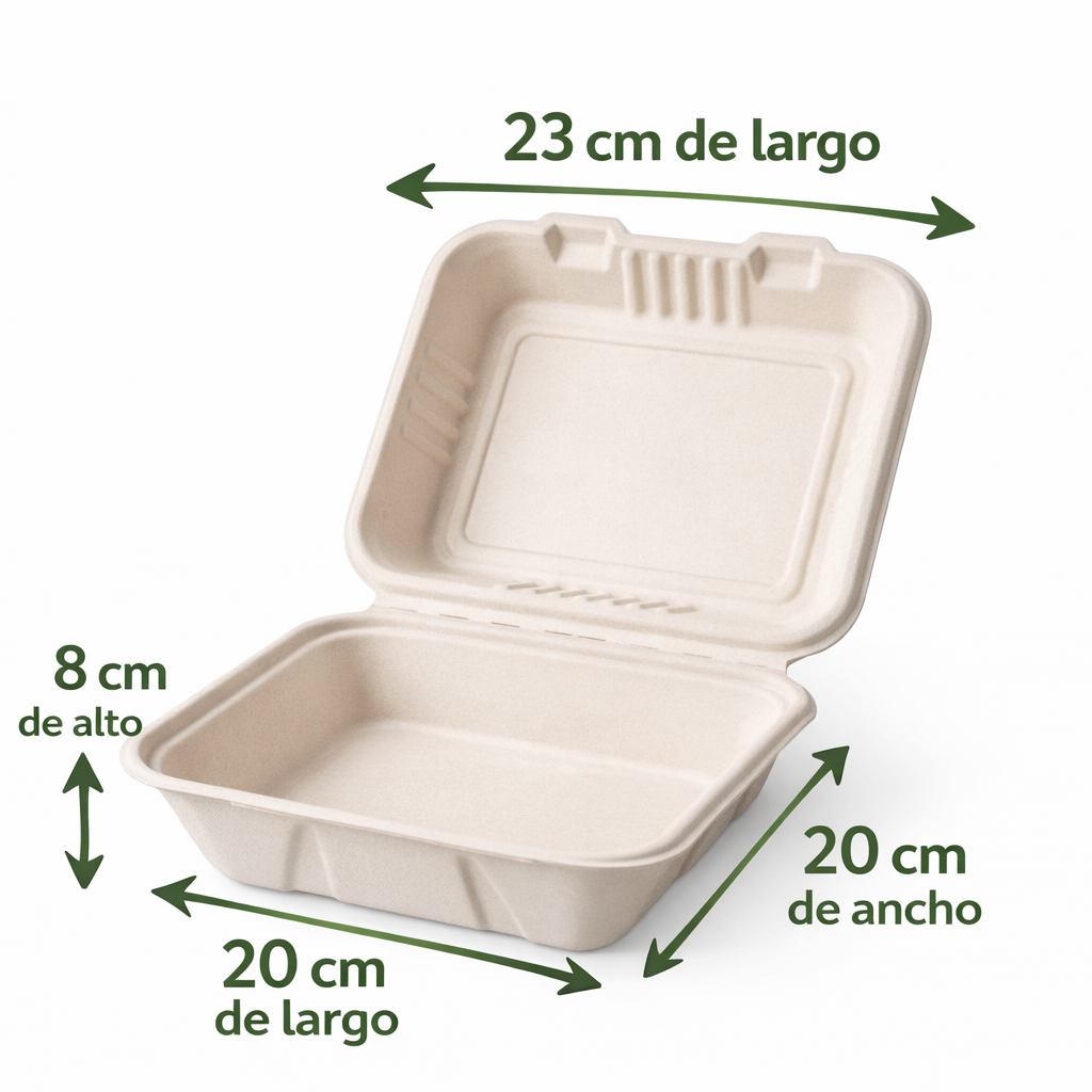 Clamshell 48 Oz Compostable sin División