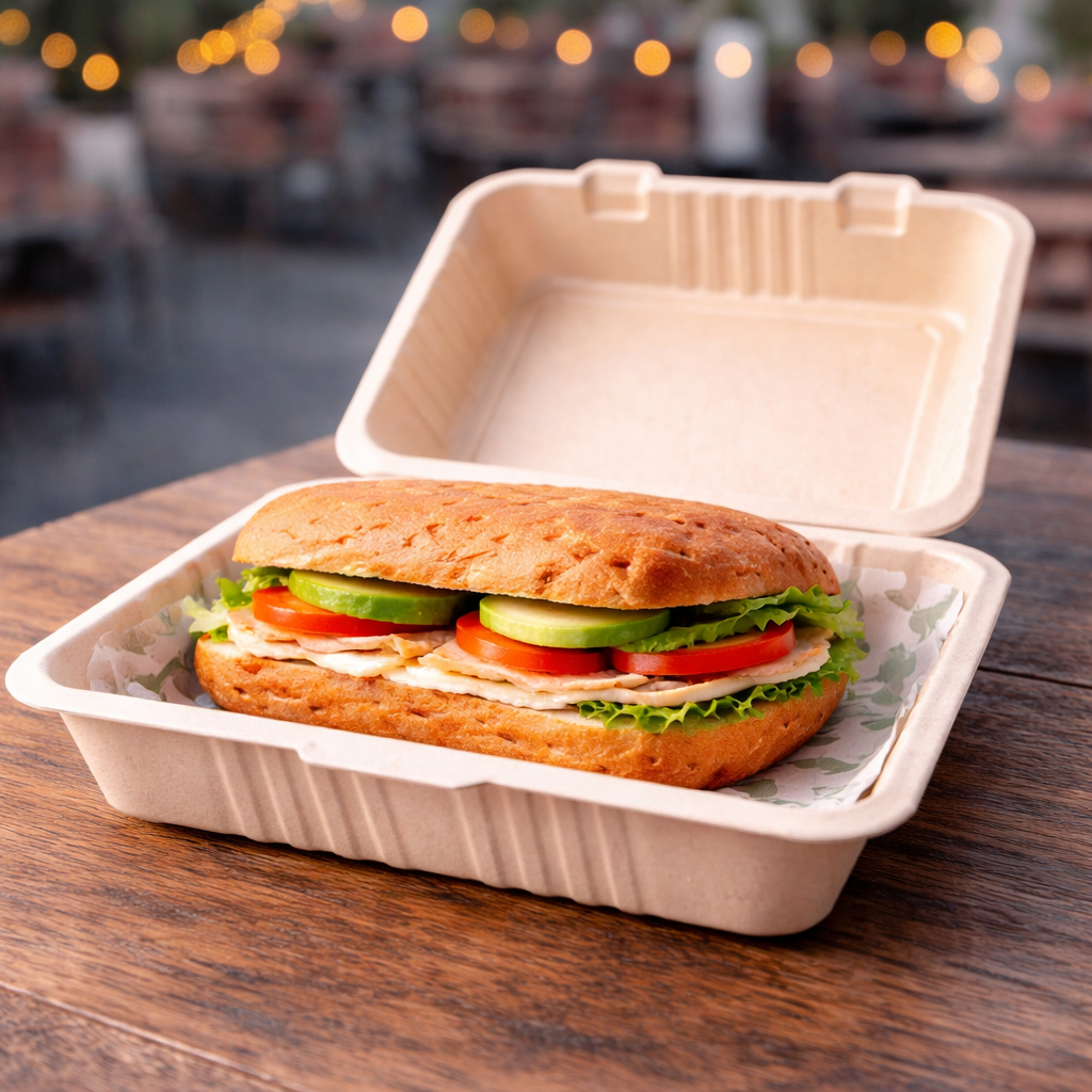 Contenedor 44 Oz Compostable Sin División