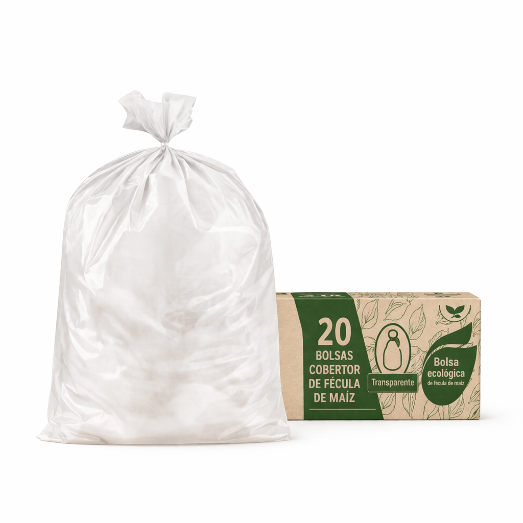 Bolsa Compostable 47x60 cm de AlmidónTransparente
