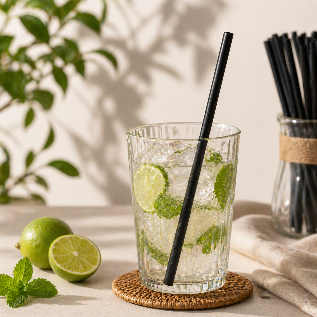 Popote Black Estuchado Compostable