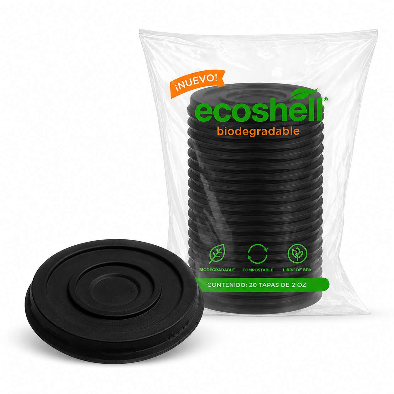 Tapa Soufflé Cup 2 Oz Black Compostable