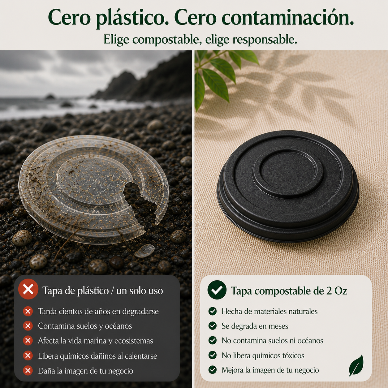 Tapa Soufflé Cup 2 Oz Black Compostable