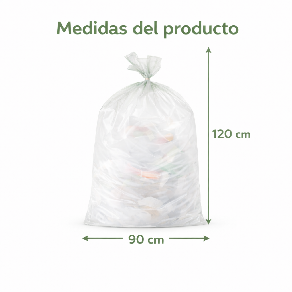 Bolsa De Basura Transparente 90x120cm Compostable