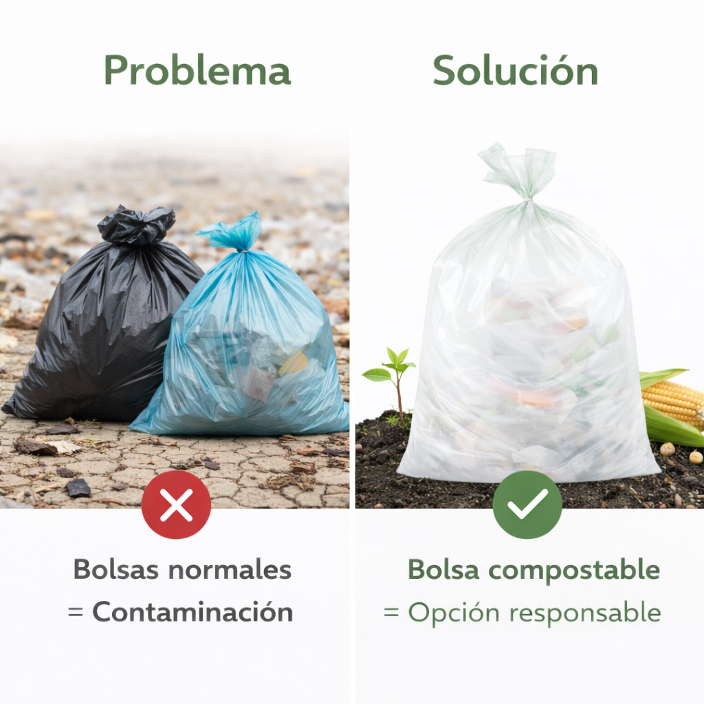Bolsa De Basura Transparente 90x120cm Compostable