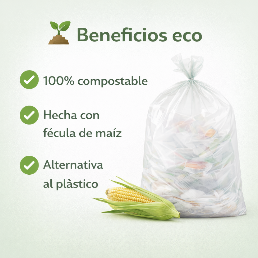 Bolsa De Basura Transparente 90x120cm Compostable