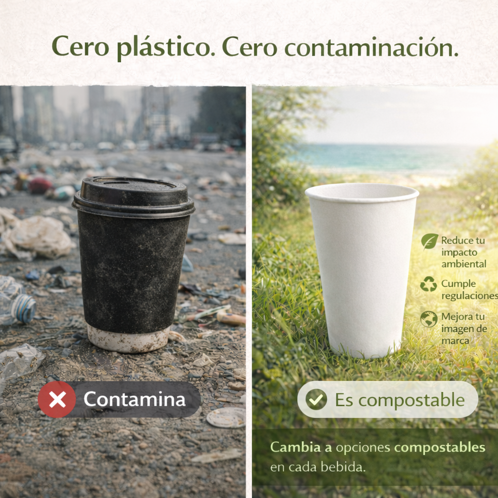 Vaso Para Café 10 Oz Compostable