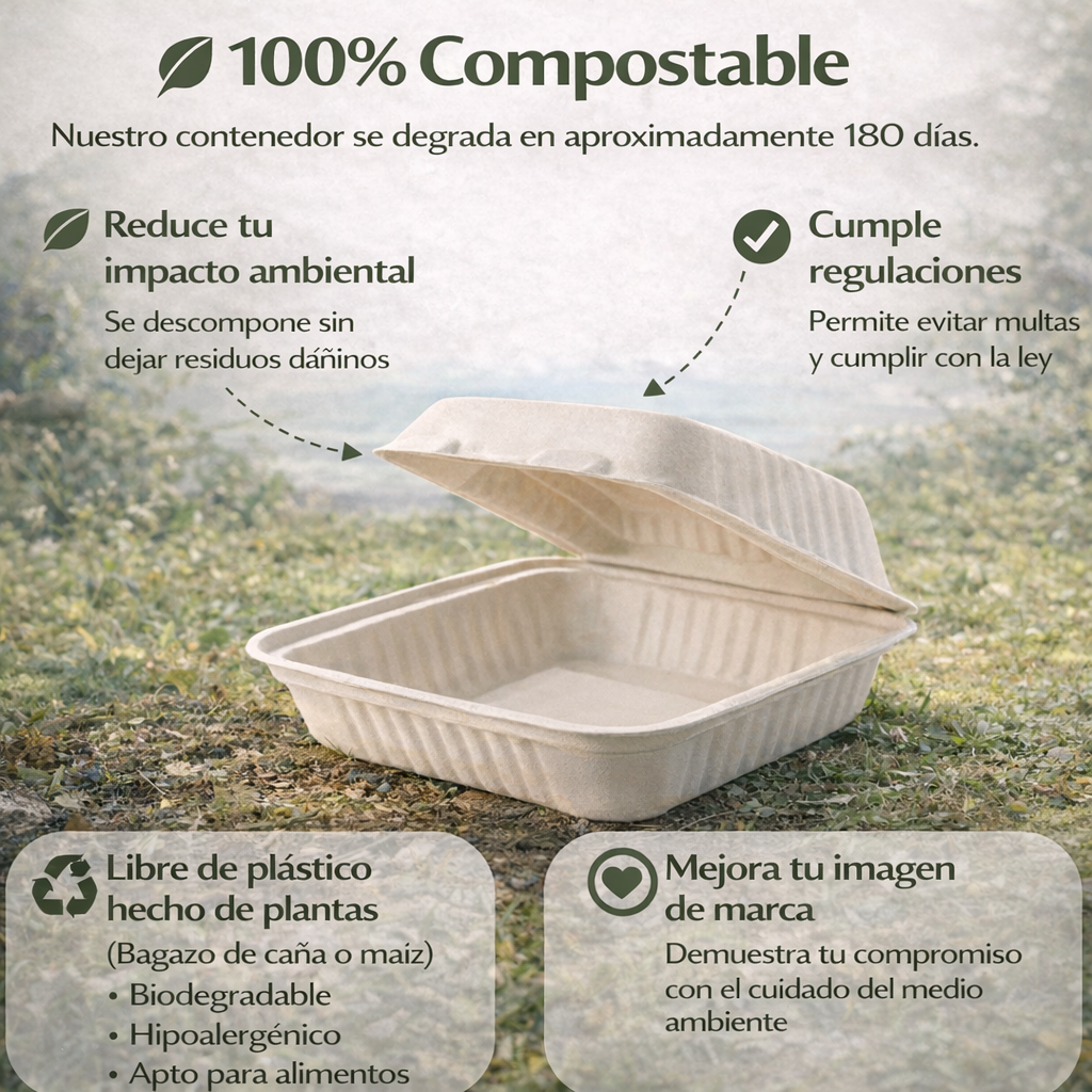 Contenedor 48 Oz Compostable