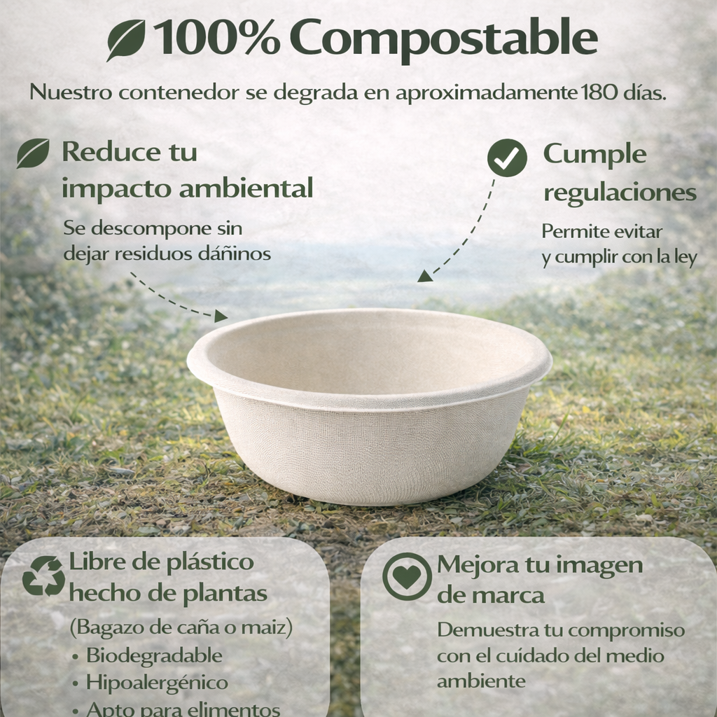 Tazón 12 Oz Compostable