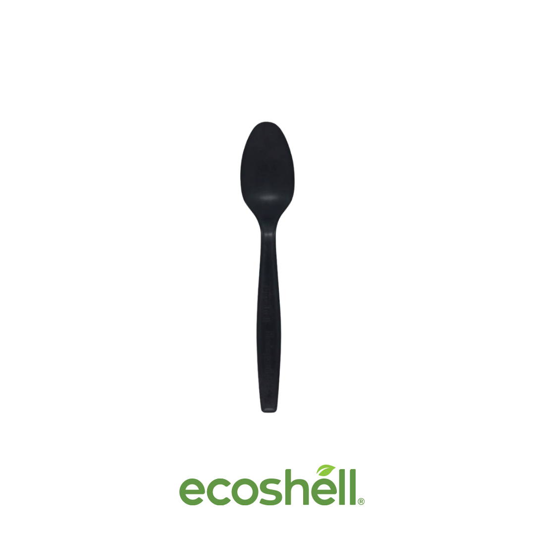 Cuchara 6″ Black Compostable Fécula de maíz Certificado bajo SEDEMA ECO-09