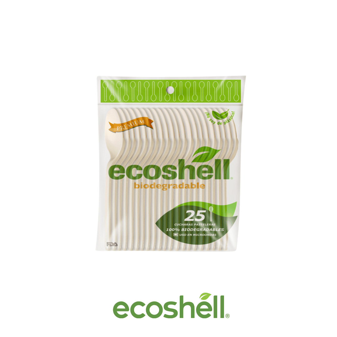 Cuchara Pastelera Retail Compostable Fécula de maíz Certificación SEDEMA ECO-09