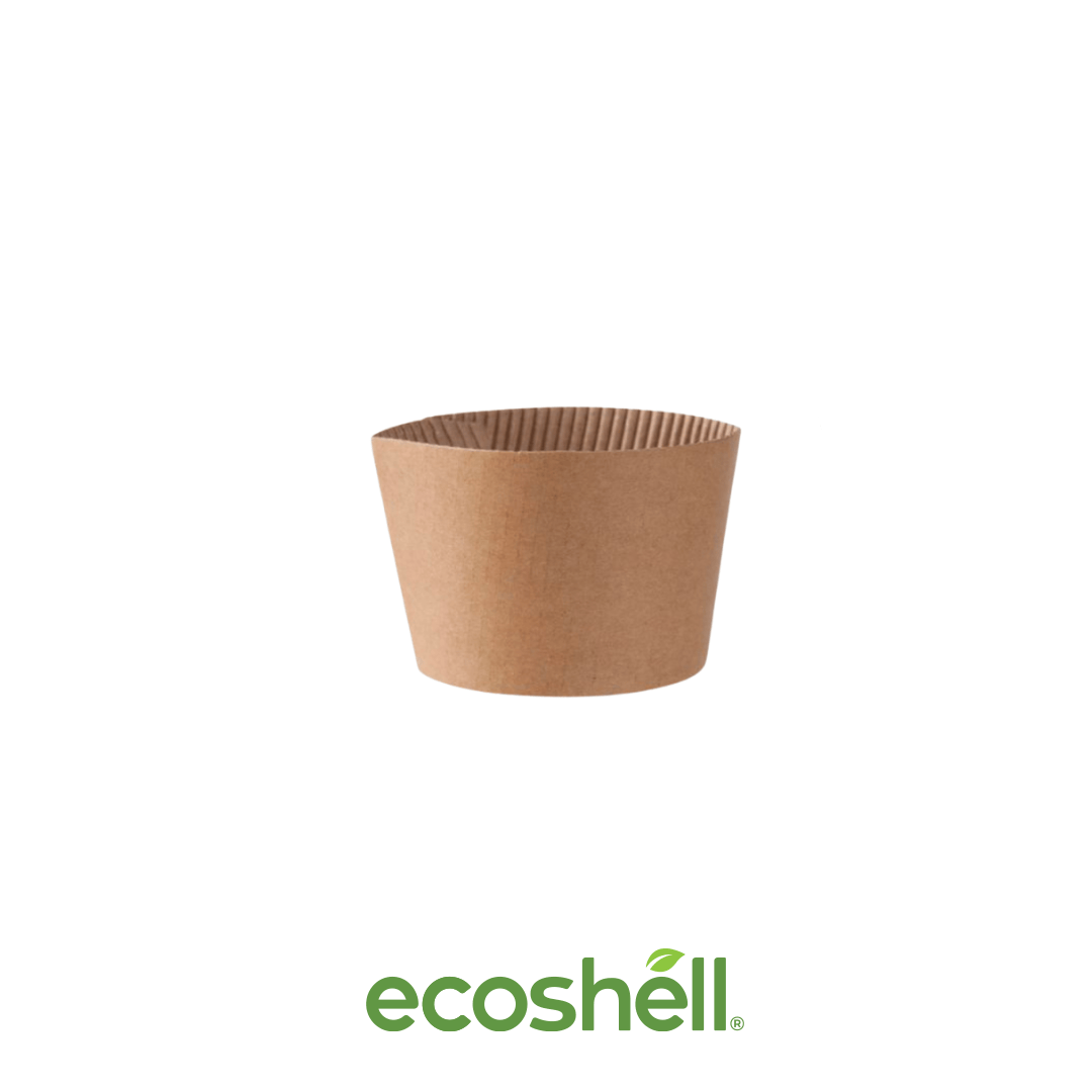 Manga Térmica Para Vaso De Café Compostable Hecha de papel kraft y papel ondulado de 90 g/m² ♻️ Alternativa sin plástico ni contaminantes