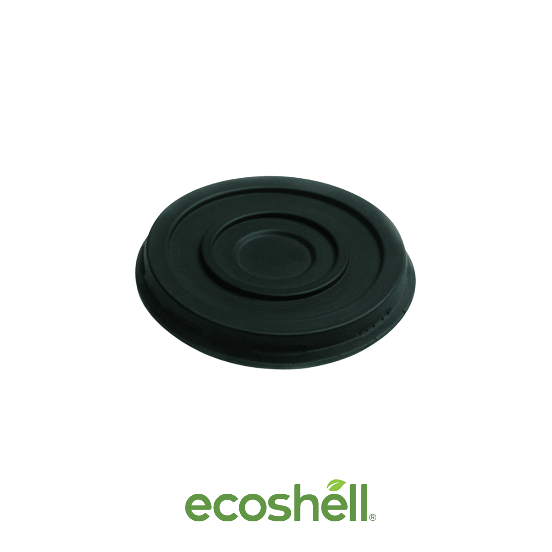 Tapa Souffle Cup 2 Oz Black Compostable Hecha con fécula de maíz (86% orgánica) ♻️ Alternativa sin plástico ni contaminantes