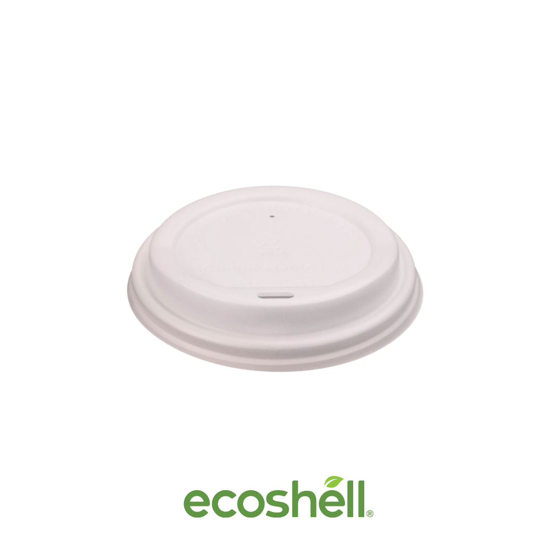 Tapa Vaso Para Café 8 Oz Retail Compostable PLA (bioplástico de maíz)  Certificación SEDEMA ECO-09