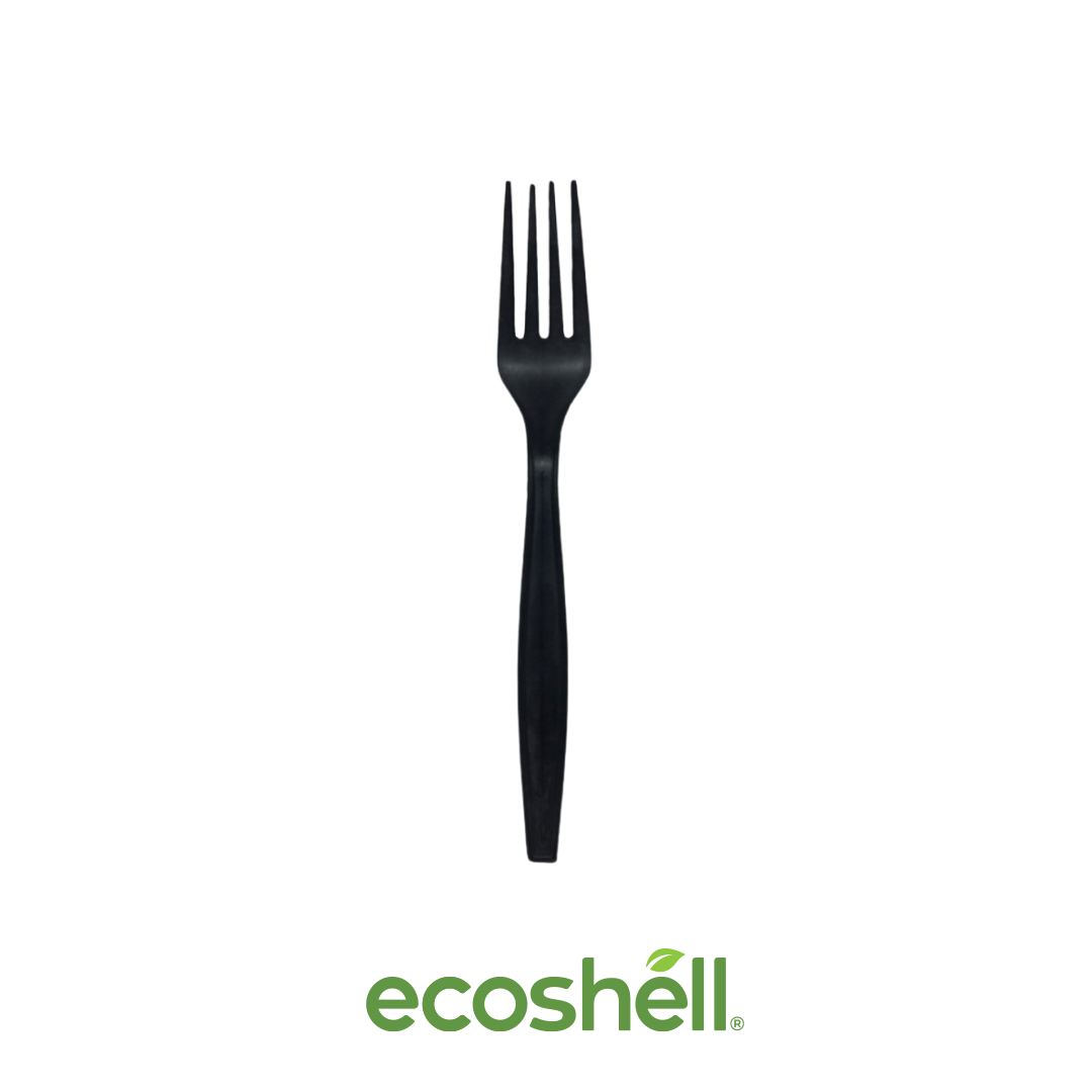 Tenedor Jumbo Black A Granel Compostable Fécula de maíz Alta resistencia para alimentos sólidos