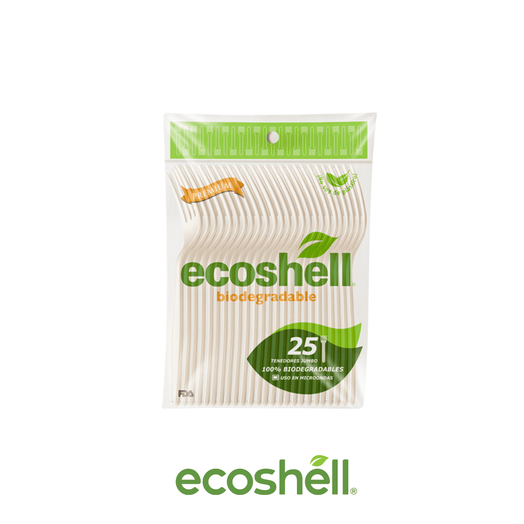 Tenedor Jumbo Retail Compostable Fécula de maíz Certificación SEDEMA ECO-09