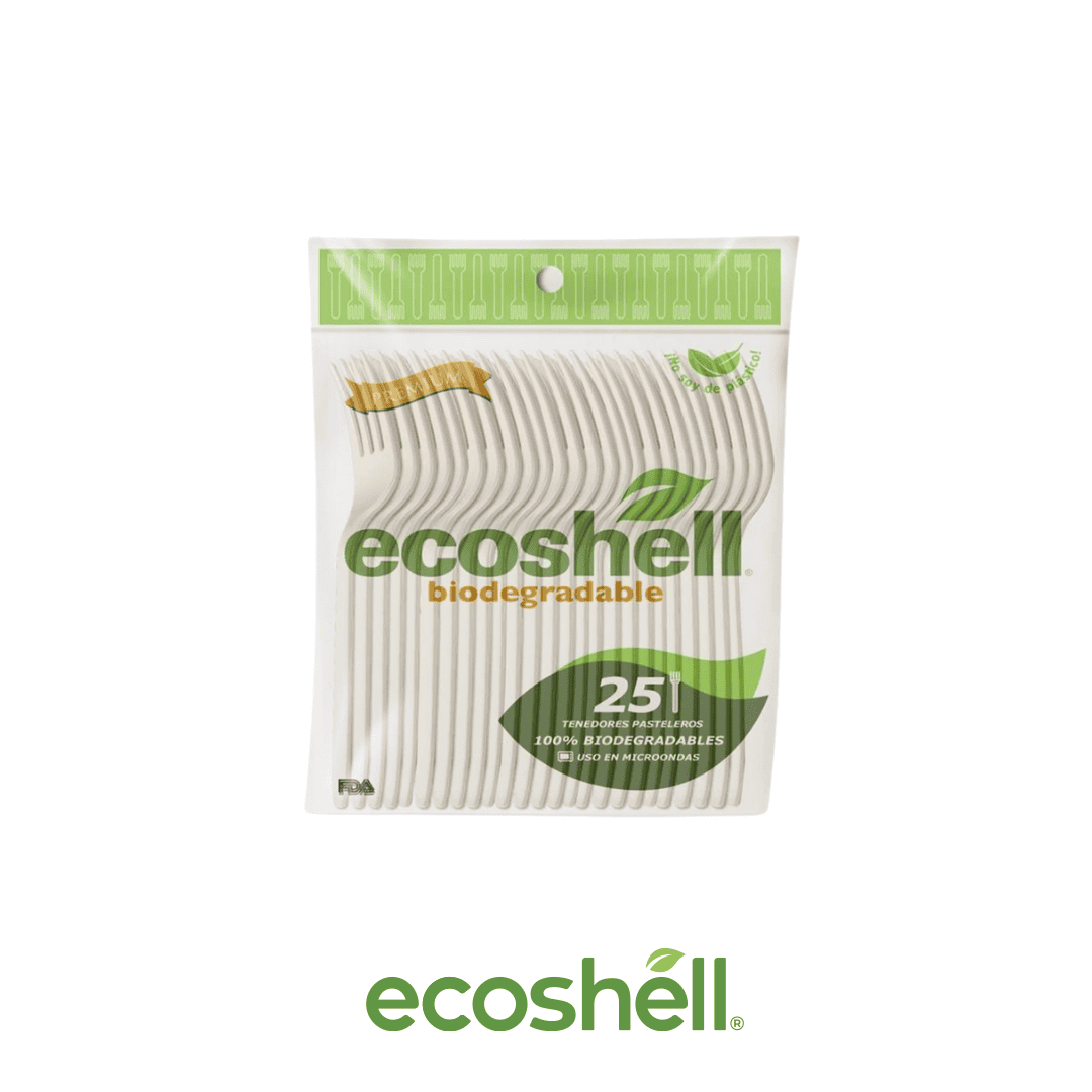Tenedor Pastelero Retail Compostable Fécula de maíz Certificación SEDEMA ECO-09