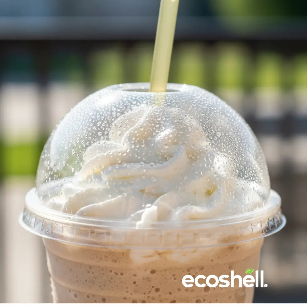 Tapa Transparente Domo 9 Oz Con Agujero - Compostable