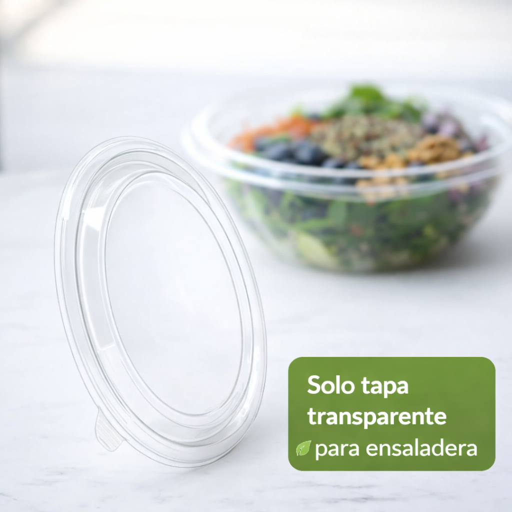 Tapa Ensaladera 24–48 oz Compostable