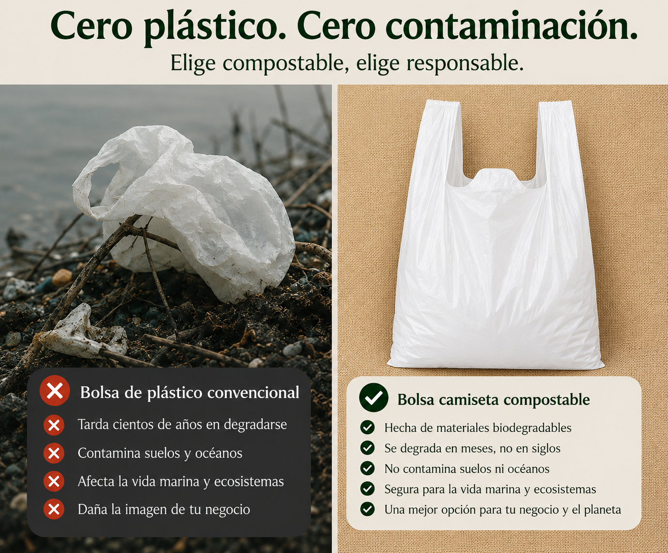 Bolsa Camiseta Compostable