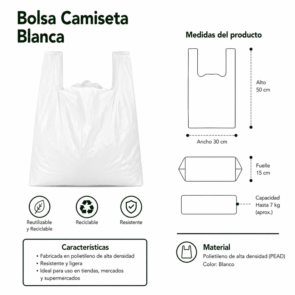 Bolsa Camiseta Compostable