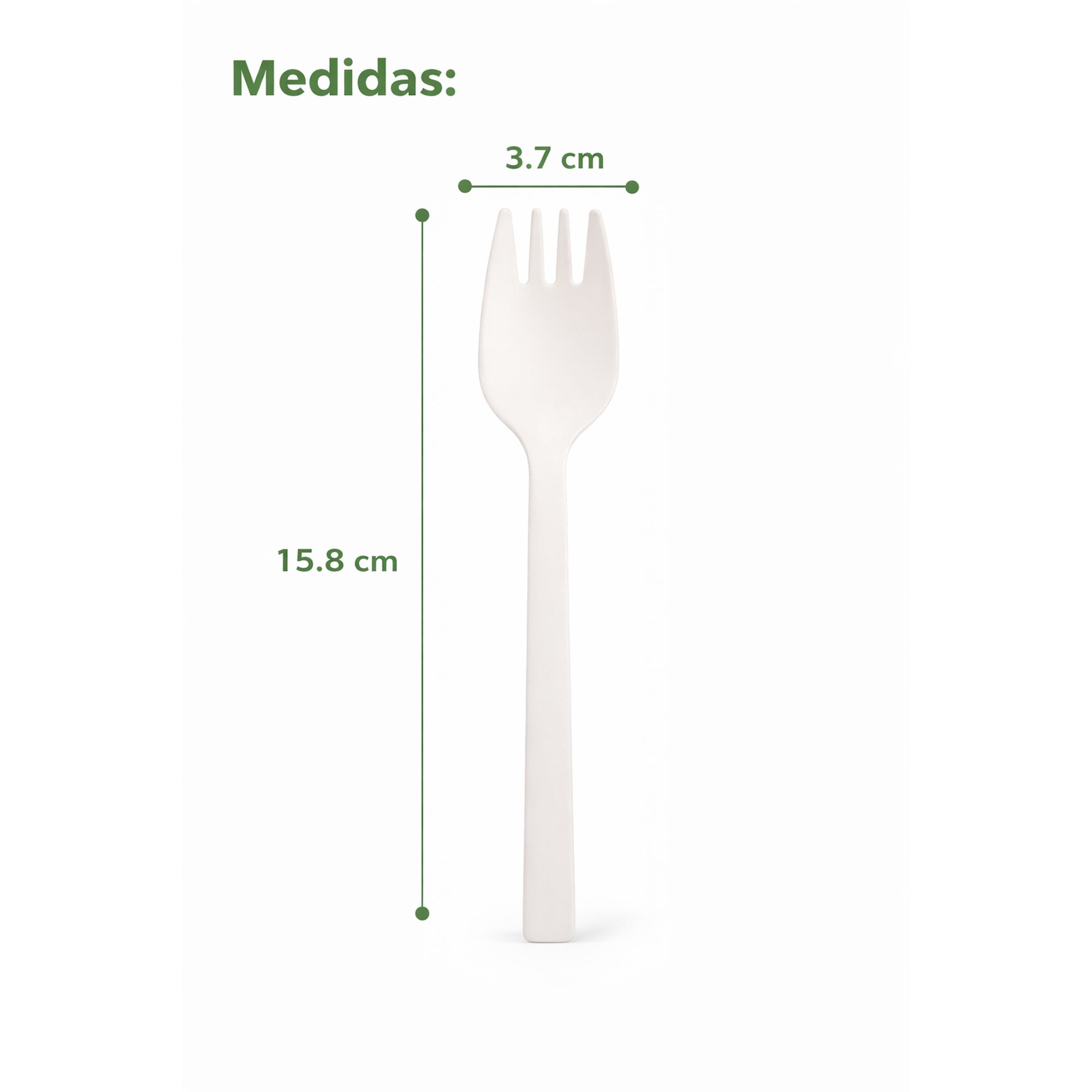 Tenedor Spork Compostable CPLA,  Cubierto 2 en 1 Biodegradable