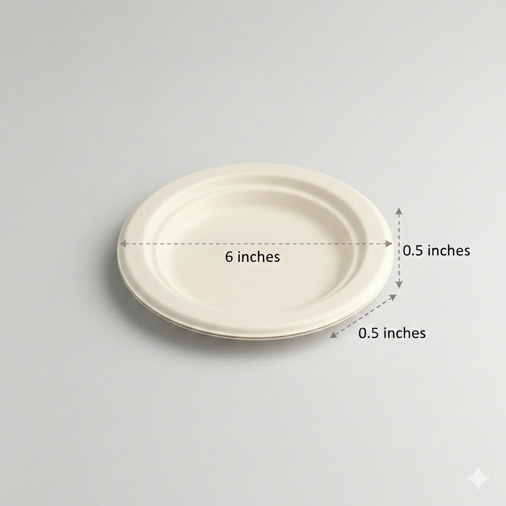 Plato Liso 6" Compostable –  Caña de Azúcar
